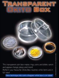 Okito Coin Box Set One of Each Red and Transparent